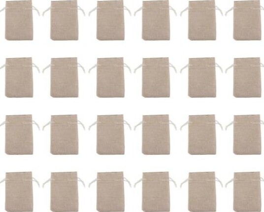 24 stk Beige Julekalenderposer 14x9.5cm Gjenbrukbare