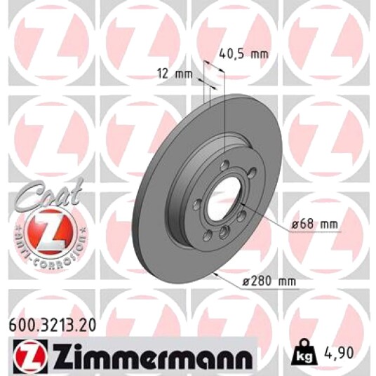 Bremseskive ZIMMERMANN 600.3213.20