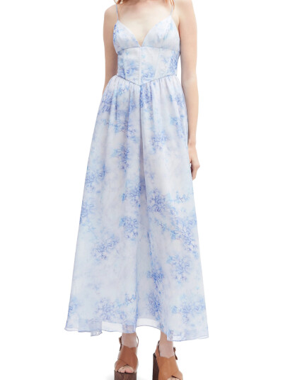 Bardot Elias Printed Maxi Dress - Blue - 42
