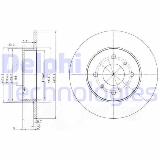 Bremseskive DELPHI BG3764