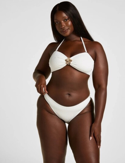 Hunkemöller Crinkle High Leg White S