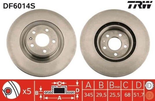 Bremseskive TRW DF6014S