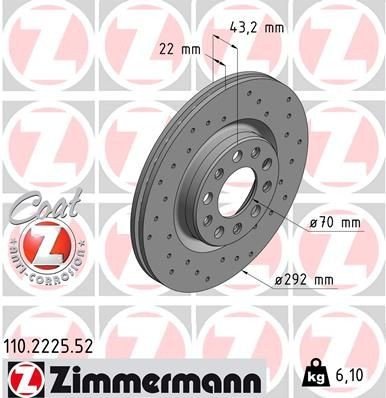 Bremseskive ZIMMERMANN 110.2225.52