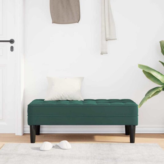 Benk Mørkegrønn 113x57x39 cm Fløyel Benk Mørkegrønn 113x57x39 cm Fløyel