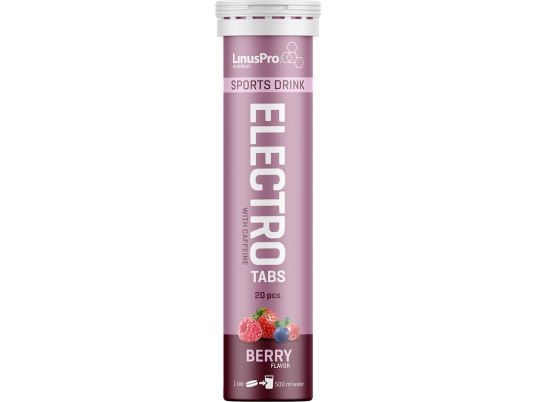 LinusPro Elektrolyt Tabs berry med koffein 20 tabs LinusPro Elektrolyt Tabs berry med koffein 20 tabs
