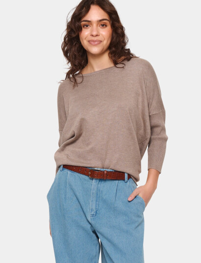 Saint Tropez A2561, Milasz R-Neck Pullover - Beige - L