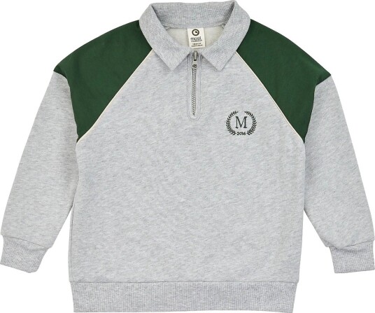 Müsli Superfan Sweat L/S Zip Polo PALE GREYMARL 110