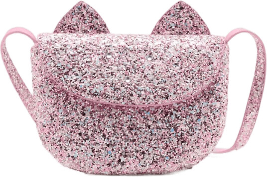 Mango Glitter Cat Purse Pink ONE SIZE