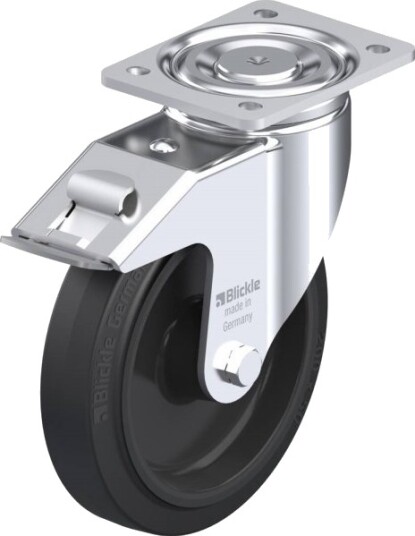 Blickle 562017 Lh-Poev 200R-Fi Styrehjul Med Brems - Hjuldiameter 200 Mm - Bæreevne Maks. 500 Kg - 1 Stk