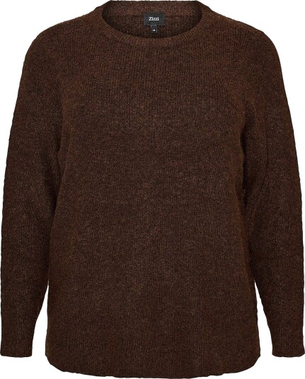 Zizzi   Pullover caVilma L/S O neck Pullover   Brun