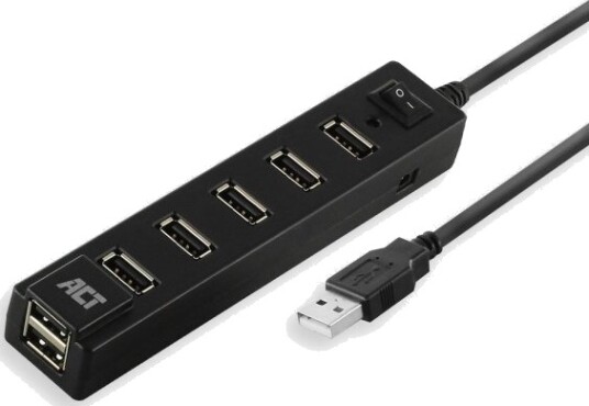 Act Ac6215 Grensesnitt-Hub Usb 2.0 480 Mbit/S Svart (Ac6215)