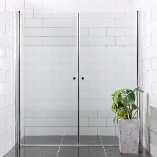 Dusjdør Bathlife Allsidig Rett Dør + Rett Dør Mellom Vegg Delvis Frostet Glass