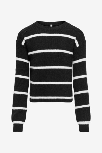Kids Only Genser kogFranca Short L/S Stripe Knt Svart