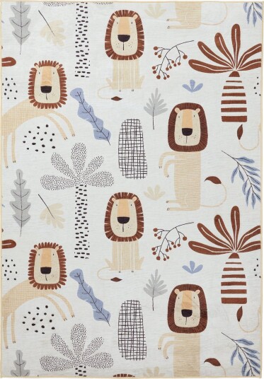 Barneteppe Lion Friends beige Størrelse: 120 x 170 cm