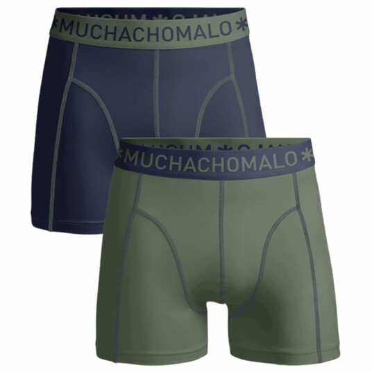 Muchachomalo Boxer Solid 2pk Navy Green/Deep Blue XXL