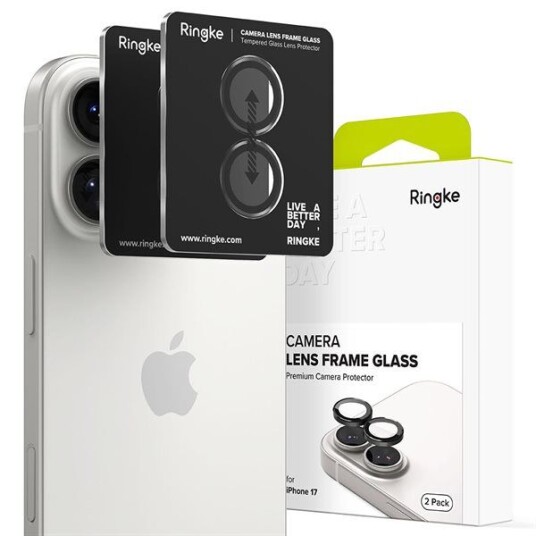 Ringke 2-pakning Kamera Linsebeskyttelse Herdet Glass for iPhone 17 - Svart