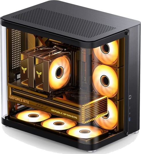 Jonsbo TK-2 2.0 Midi Tower Kabinett med Herdet Glass - Svart Jonsbo TK-2 2.0 Midi Tower Kabinett med Herdet Glass - Svart