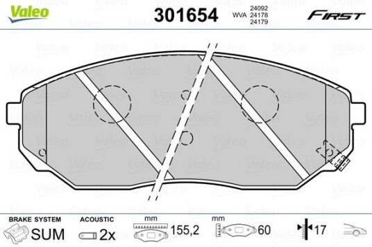 Bremseklosser VALEO 301654
