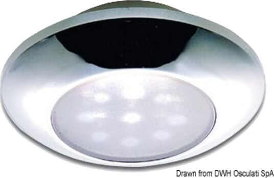 Vanntett forkrommet taklampe med hvitt LED lys