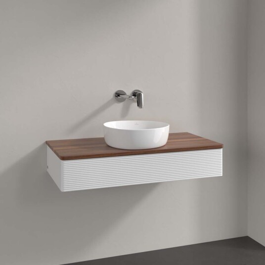 Villeroy & Boch Antao Servantskap med 1 skuff 100x50x19 cm u/lys Hvit Blank/Valnøtt