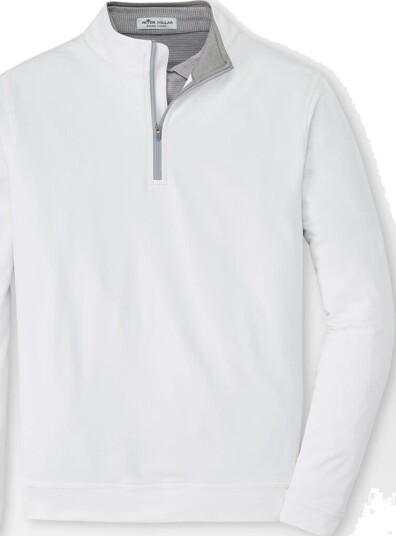 Peter Millar Perth Performance Quarter Zip Hvit Golfgenser herre White X Large