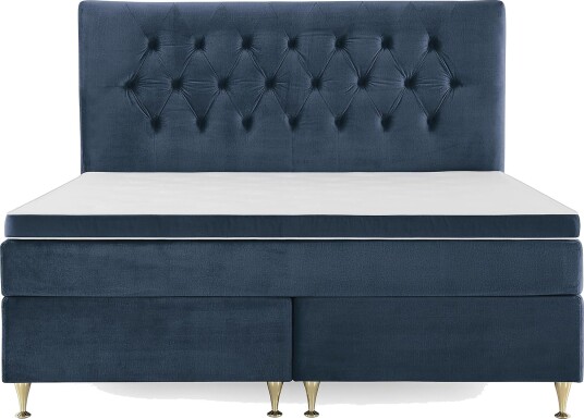 Royal Velvet Komplett Sengepakke 180x200 cMørkeblå Fløyel/Lave Gullben