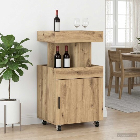 vidaXL Barvogn Artisan eik 50 x 41 x 89 cm Konstruert tre