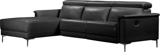 Reclinersofa med hjørne Loft24 Hjørnesofa 3 seter Loft24 Lund Svart Vänster
