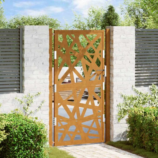 Hageport 105x180 cm oksidert stål lysdesign