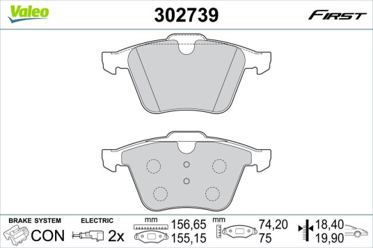 Bremseklosser VALEO 302739