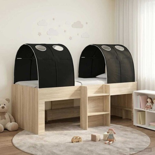  Seng med tunnel 4 pcs Sonoma og Black Konstruert tre