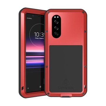 Love Mei Powerful Sony Xperia 5 Hybrid-deksel Rød