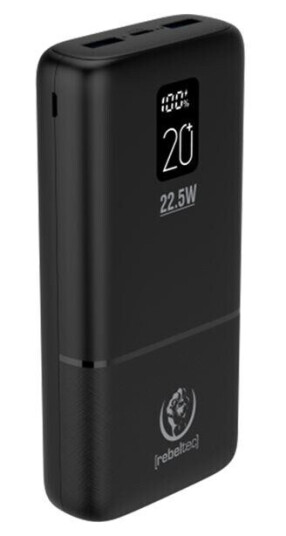 Powerbank 20 000Mah Pd 22,5W Rebeltec P20 Lcdpd Black