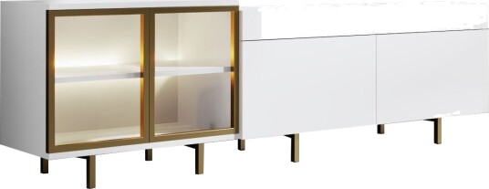 Seyring TV-benk 190 cm - Hvit og gull Seyring TV-benk 190 cm - Hvit og gull