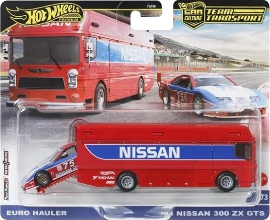Hot Wheels Premium Car Culture Team Transport Euro Hauler & "94 Nissan 300ZX GTS