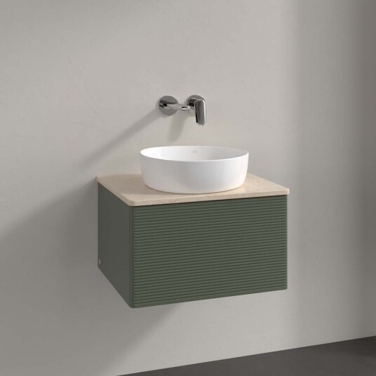 Villeroy & Boch  Antao Servantskap med 1 skuff 60x50x36 cm m/lys Grønn Matt/Crème
