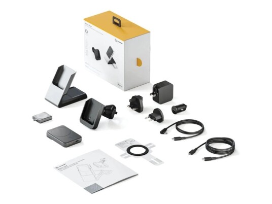 Alogic Matrix+ Flow - Trådløst Ladestativ - 3-I-1 + Bilstrømadapter + Nødlader For Trådløs Lading - 5000 Mah - 30 Watt - 3 A - Svart Og Hvitt