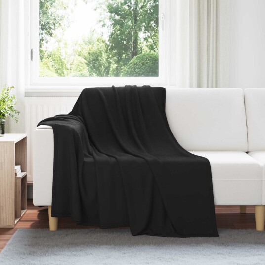 vidaXL Kastepledd 6 pcs Svart 200 x 150 cm Fleece