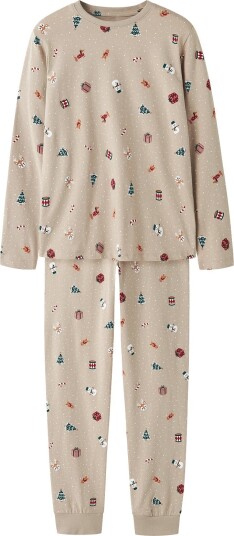 Name It Nknvismas 2-delt Nattsett i Ren Kasjmir Beige 152