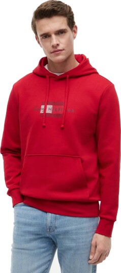 Tommy Hilfiger Script Flag Hoodie   Red   M