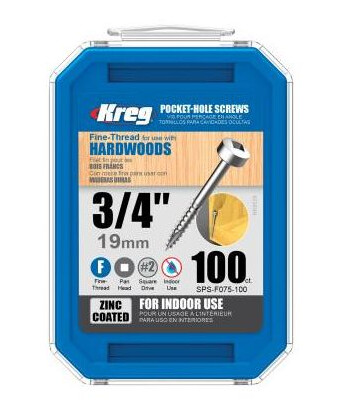 Kreg SPS-F075-100 Skrue 19 mm 100-pakning Innfesting