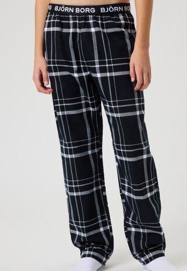 Björn Borg Core Flannel Barnepyjamabukser Svart 158-164 med Justerbar Midje