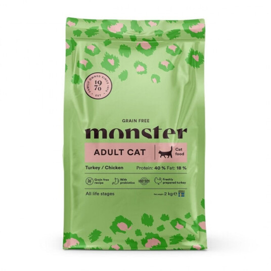 Monster Kattemat Kornfri Tørrfôr med Kalkun og Kylling 2 kg