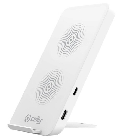 Celly 10W Qi Trådløs Oplader Stand, Hvid