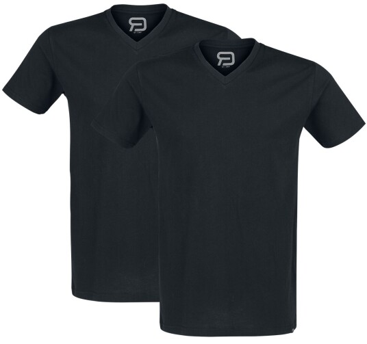 RED by EMP T-skjorte Double-Pack V-Neck T-Shirts S til 5XL Herrer svart