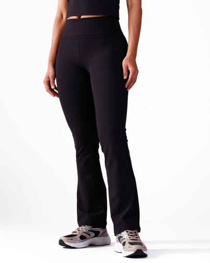 Bumpro Lively Foldover Flare Pants Black - L