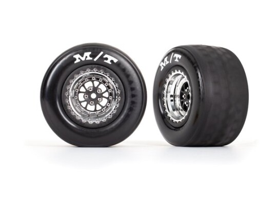 Traxxas 9475R Tires & Wheels Rear Chrome 2 Drag Slash
