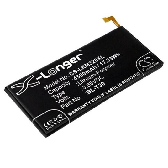 LG X Power 2 Dual SIM batteri (4500 mAh 3.85 V, Sort) LG X Power 2 Dual SIM batteri (4500 mAh 3.85 V, Sort)