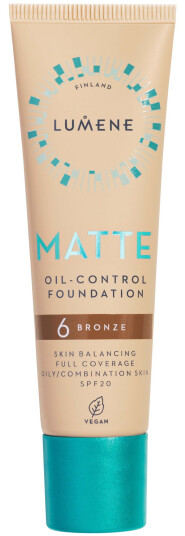 Lumene Matte Oil-Control Foundation SPF20 6 Bronze 30ml