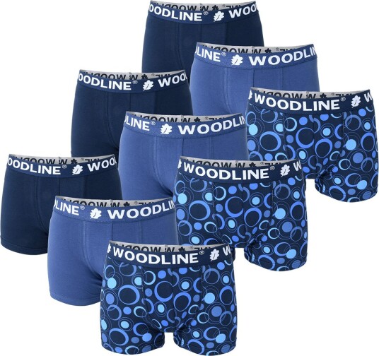 Woodline boxershorts blå 9 pakning